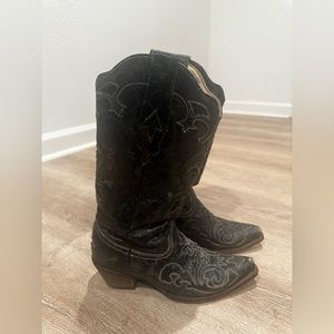 Corral women’s black python inlay cowboy boot